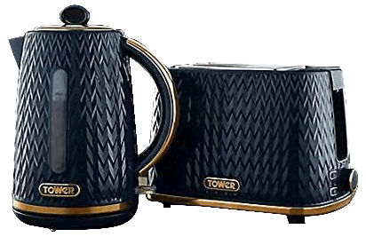 5. Retro Midnight Blue Empire Kettle and Toaster