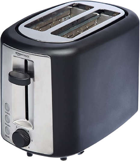 4. Amazon Basics 2 Slice, Extra-Wide Slot Toaster