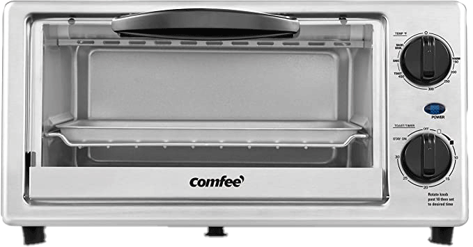 2. COMFEE’ Compact Stainless Steel Countertop Toaster Oven - Best Convection Toaster Oven